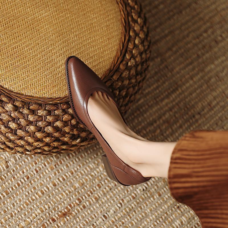 Französische Mid-Heel Mary Jane Schuhe