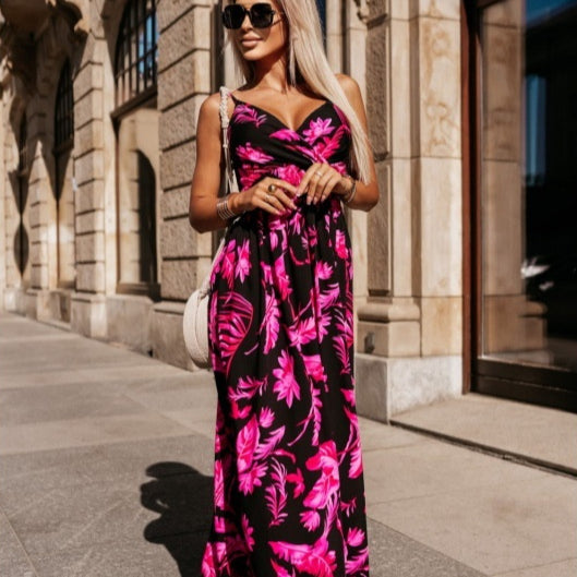 Florales Maxikleid mit Spaghettiträgern – Bild 5 | LuxeStyle
