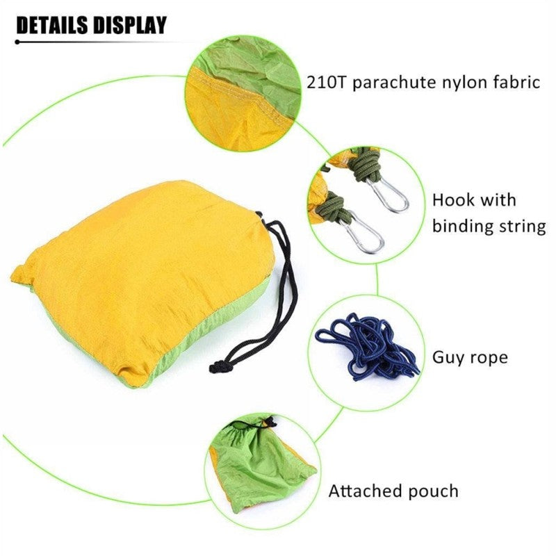 Reise-Hängematte aus Fallschirm-Nylon