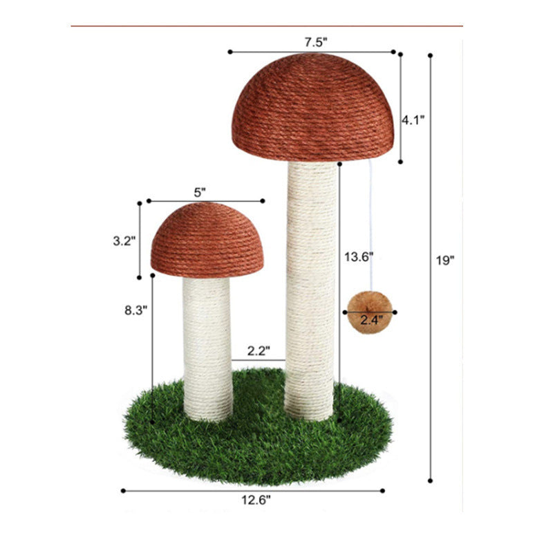 Pilz Kratzbaum aus Leinen für Katzen