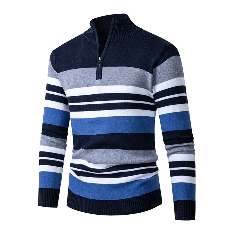 Gestreifter Half-Turtleneck Pullover für Herren – Bild 5 | LuxeStyle