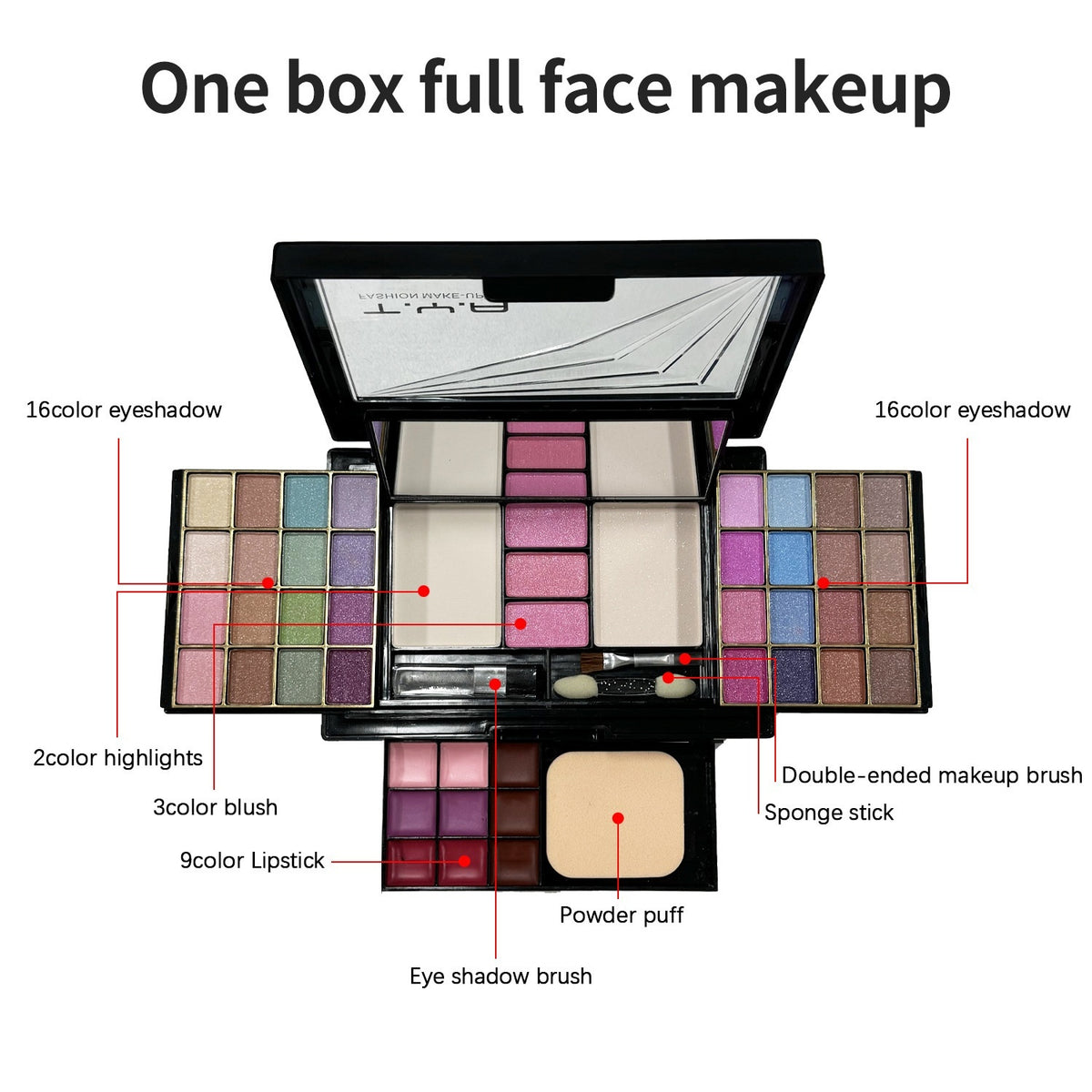 Lidschatten-Set mit 46 schimmernden Farben | LuxeStyle