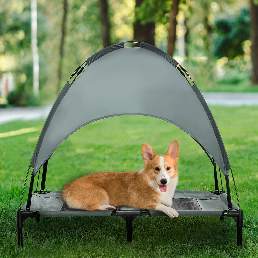 Hochliegendes Hunde-Bett mit abnehmbarem Schirm, 36 Zoll
