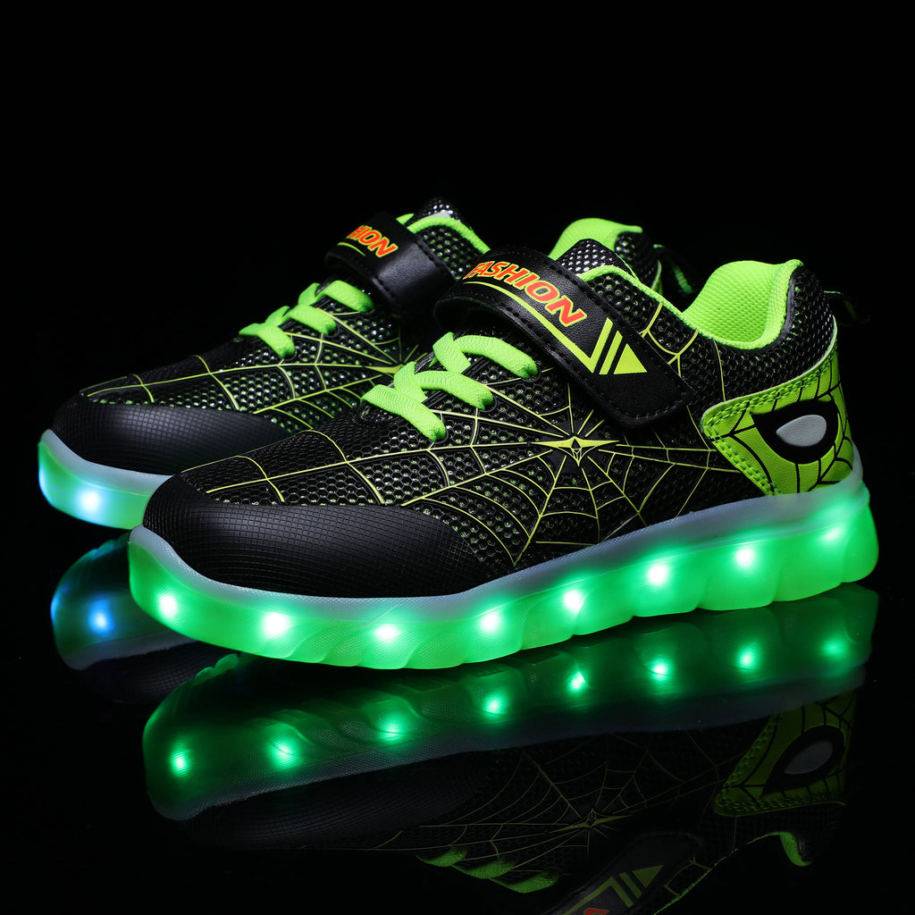 LED Leuchtschuhe 26-37 USB aufladbar Klettverschluss