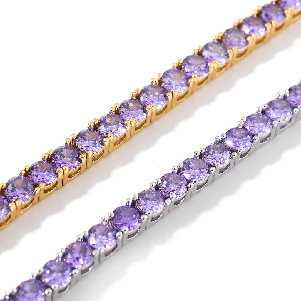 Tennis-Armband mit 4mm lila Zirkonia