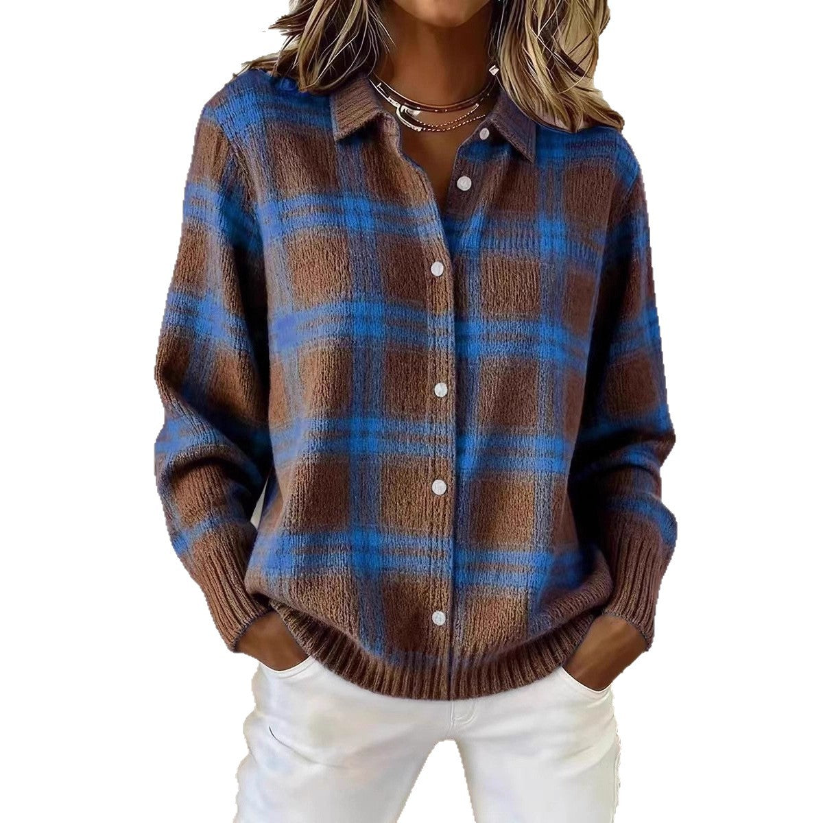 Plaid-Hemd mit weitem Schnitt
