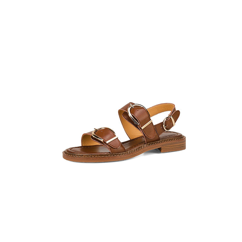 Sandalen mit Knöchelriemen und Schnalle – Bild 7 | LuxeStyle