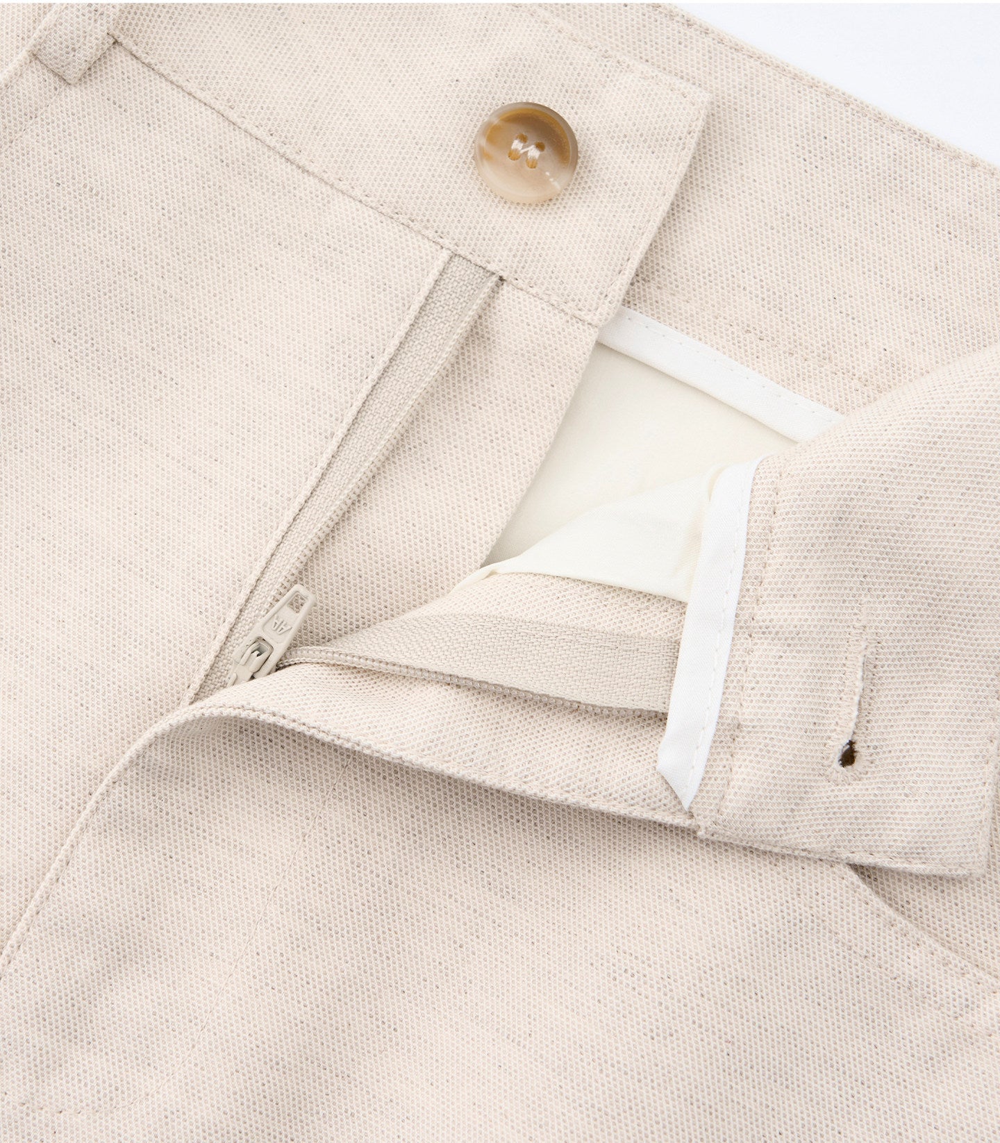 High-waist A-Linien Kleid aus Baumwoll-Leinen