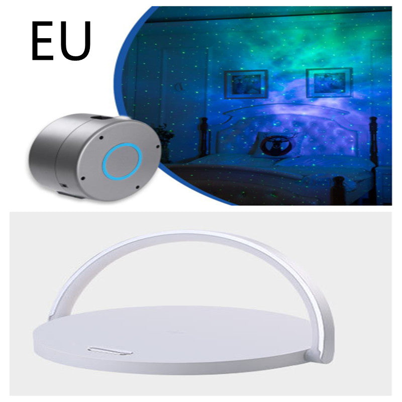 Kabellose Qi-Ladestation mit Tischlampe