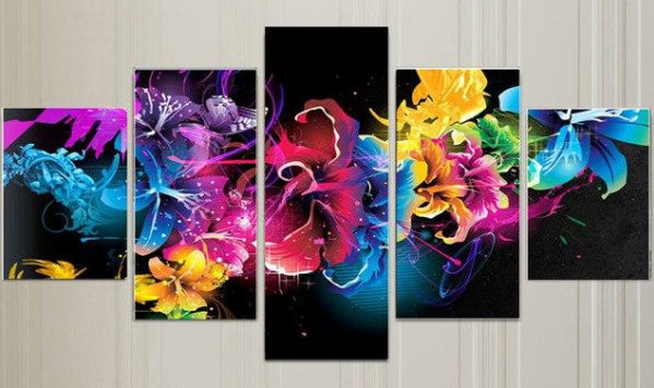 Neon-Blumen-Diamantenmalerei | LuxeStyle