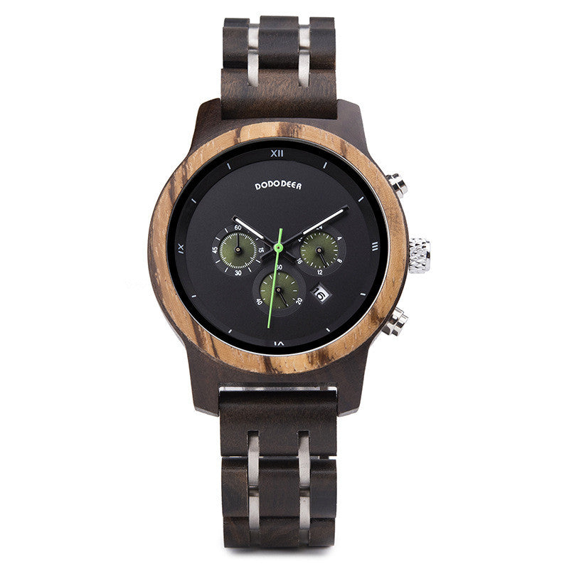 Armbanduhr aus Holz mit Chronograph und Kalender – Bild 4 | LuxeStyle