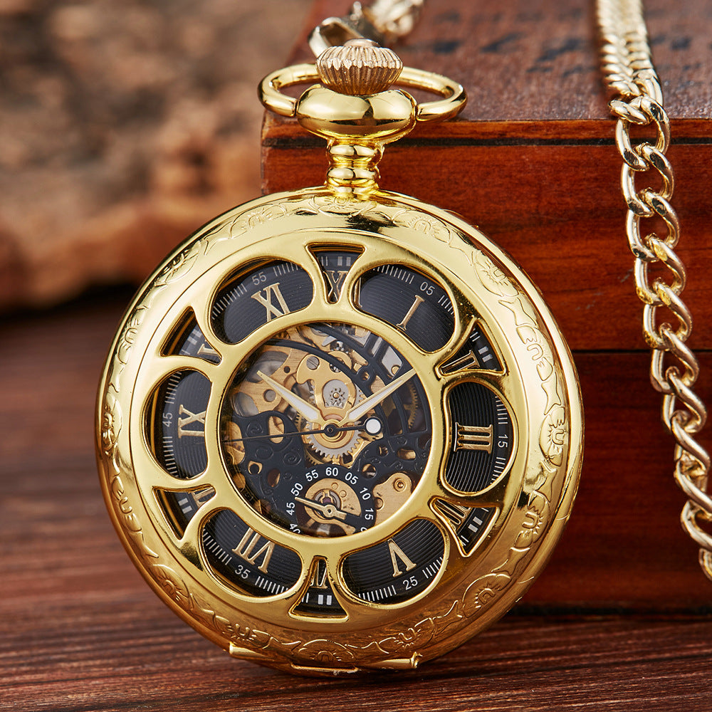 Gun-black Petal Blue-dial Mechanische Taschenuhr – Ansicht 3