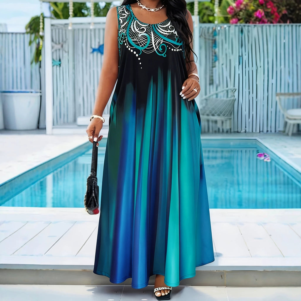 Elegantes A-Linien Kleid mit Farbverlauf