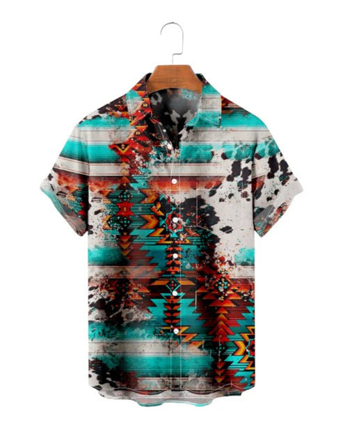 Herren Freizeit-Shirt mit Digital-Streifenmuster