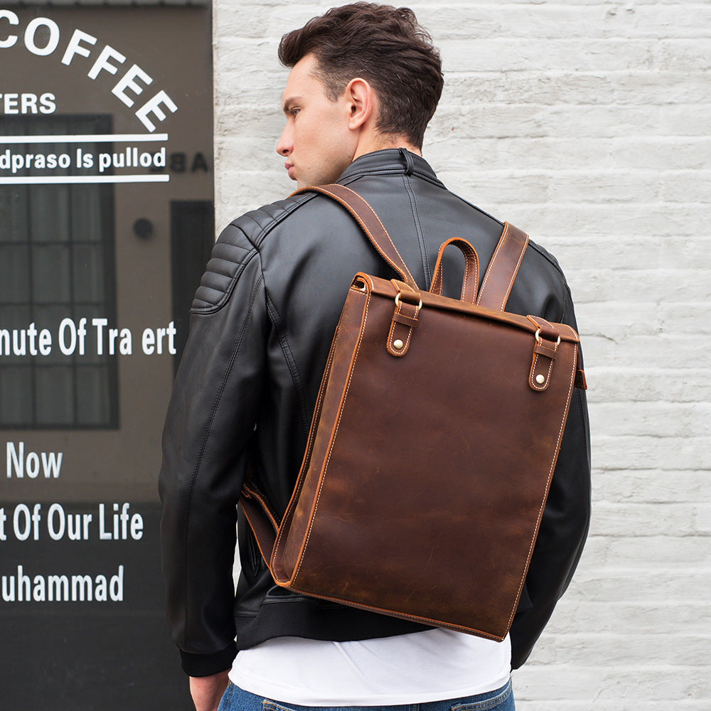 Rindsleder-Leder Rucksack für Männer – Bild 2 | LuxeStyle