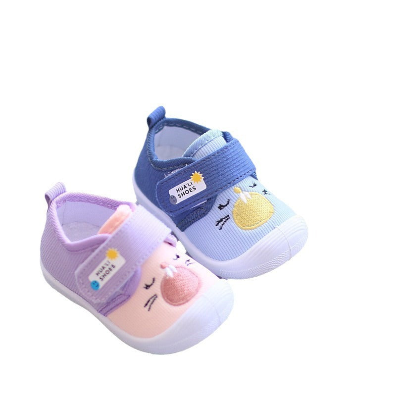 Weisse Baby Quietschschuhe mit weicher Sohle für Frühling/Herbst