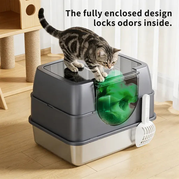Galaxy Edelstahl-Katzentoilette Grau