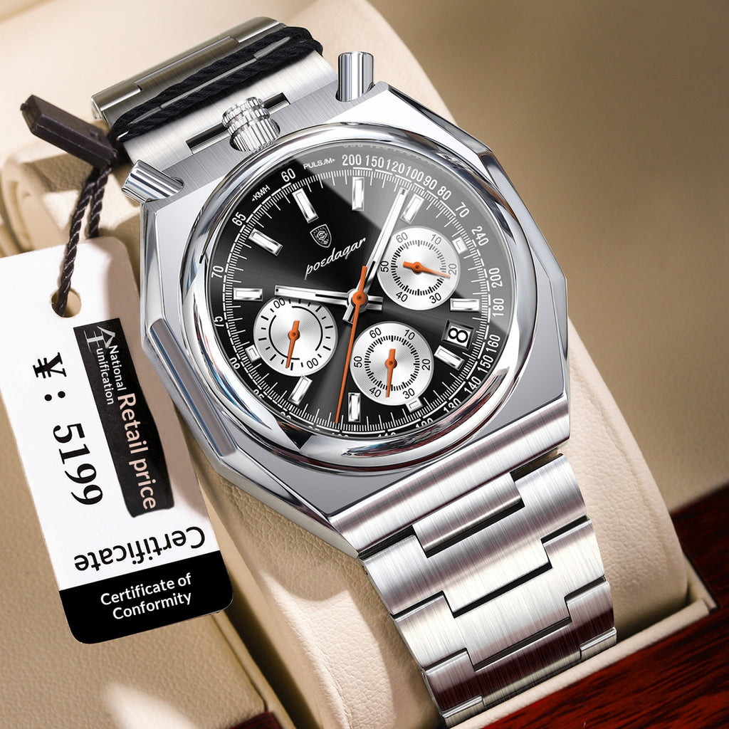 Wasserdichte Herrenuhr mit Multifunktion Quarzwerk