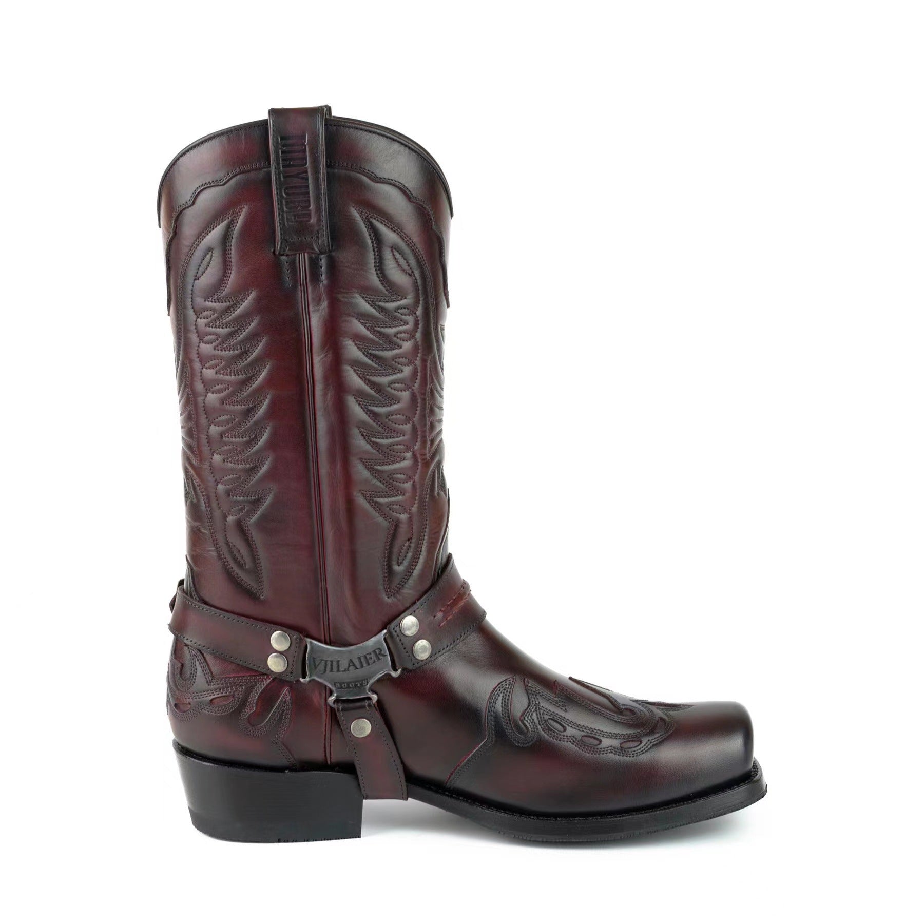 Mid-Calf Boots mit Schnalle und Blockabsatz