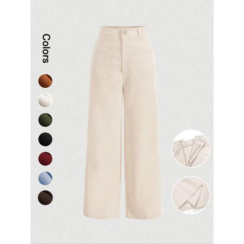 Corduroy Straight-Leg Hose für Damen