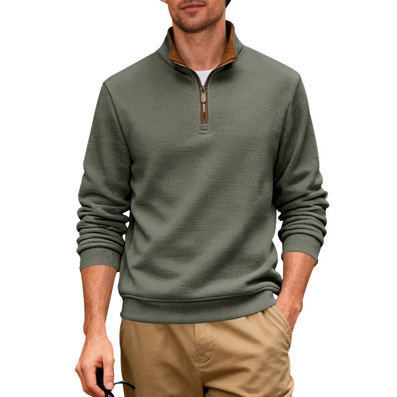 Herren Winter Fleece Pullover mit Stehkragen
