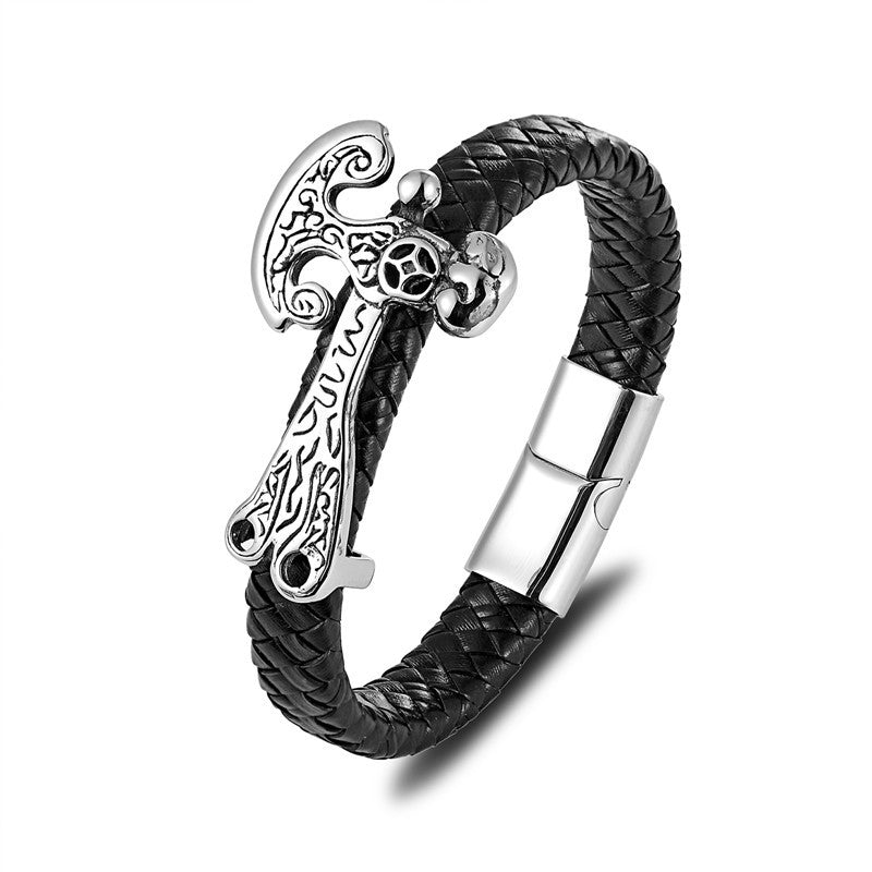 Punk Lederarmband aus Edelstahl – Bild 3 | LuxeStyle