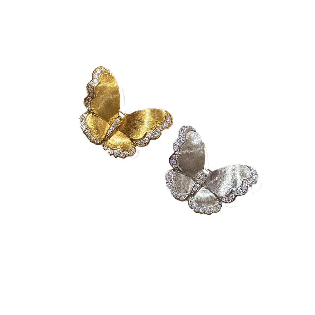 S925 Silber Gebürstete Schmetterlingsbrosche – Bild 2 | LuxeStyle