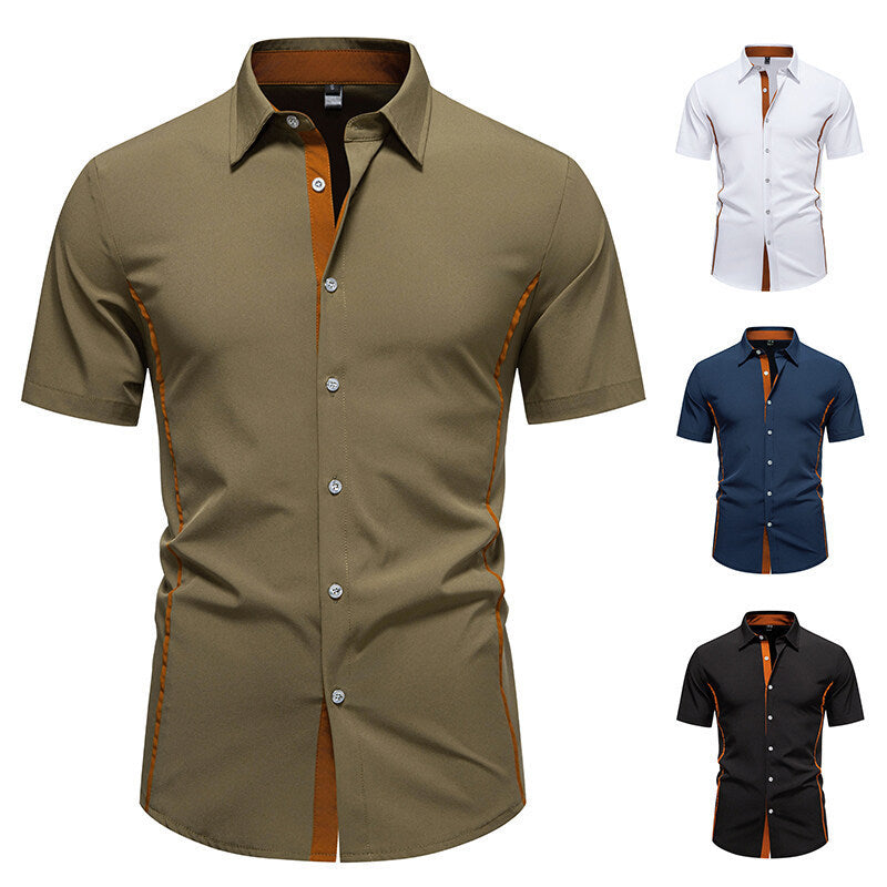 Herrenlangarmshirt mit Farbblock-Design | LuxeStyle