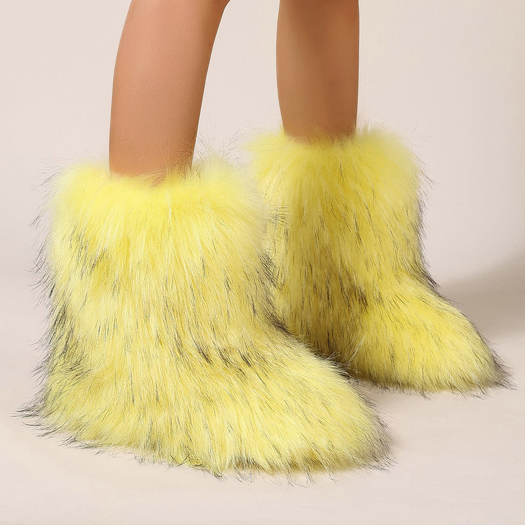 Winter Mid-Calf Stiefel aus Faux Fell