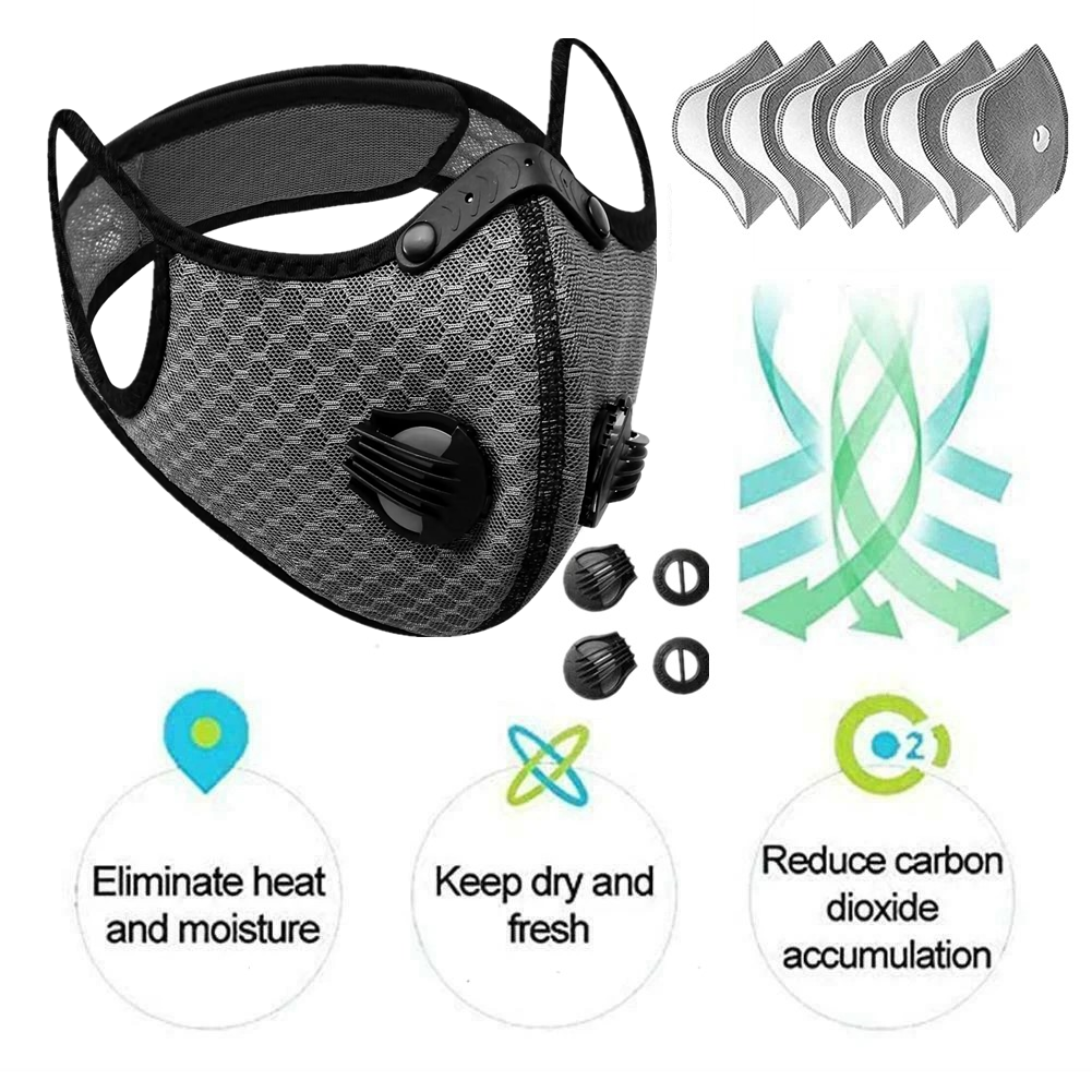 Sport Gesichtsmaske mit Aktivkohlefilter