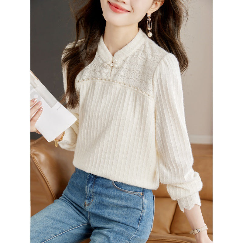 Vintage-Bluse mit Schnalle