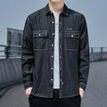 Herren Langarmshirt Slim Fit Casual