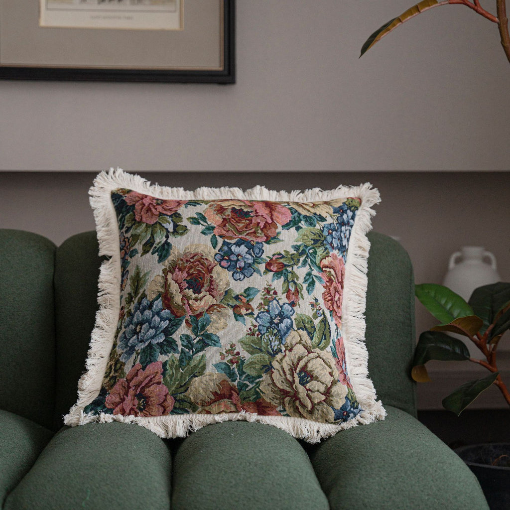 Jacquard Kissenbezug mit Pflanzenmuster