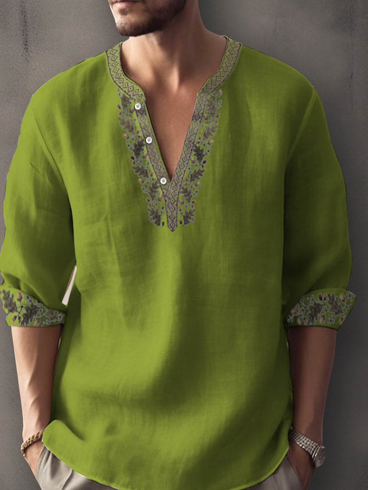 Langarmshirt aus Bambusleinen mit Digitaldruck – Bild 14 | LuxeStyle