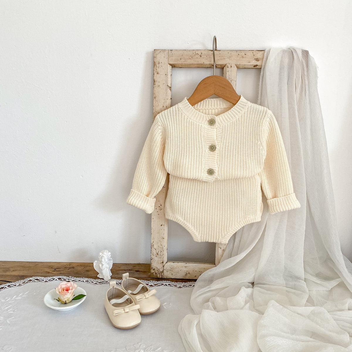 Baby Strick-Zweiteiler mit langen Ärmeln – Bild 3 | LuxeStyle