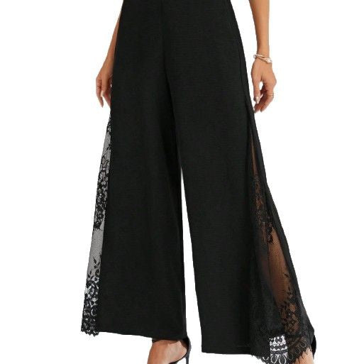 Elegante High-Waist Cropped Hose mit Spitze