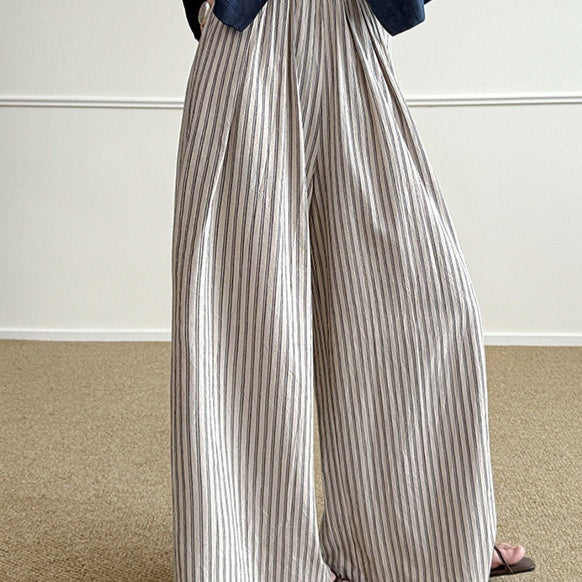 Gestreifte Wide Leg Hose für Damen