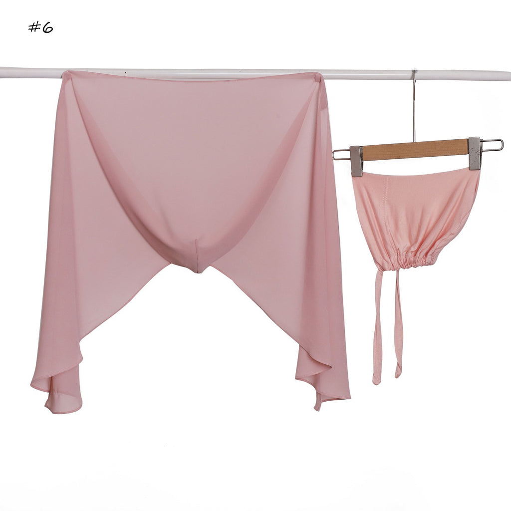 Chiffon-Schal-Set mit Kapuze – Bild 9 | LuxeStyle