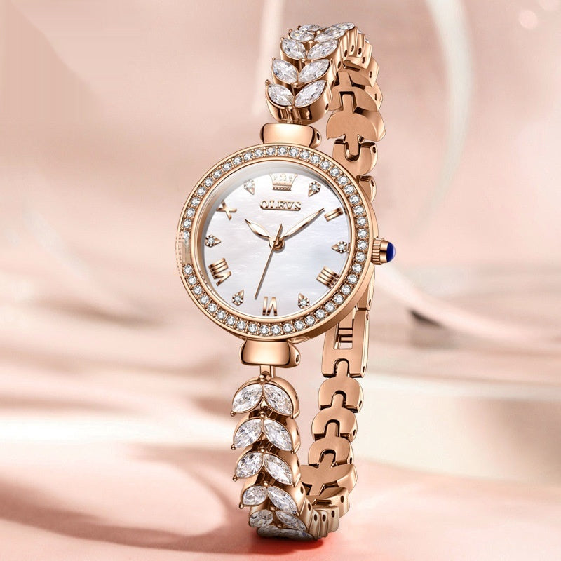 Elegante Quarz-Armbanduhr für Damen