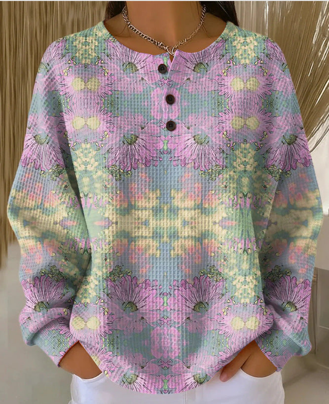 Weihnachtliches Plaid-Hoodie mit Druckknöpfen
