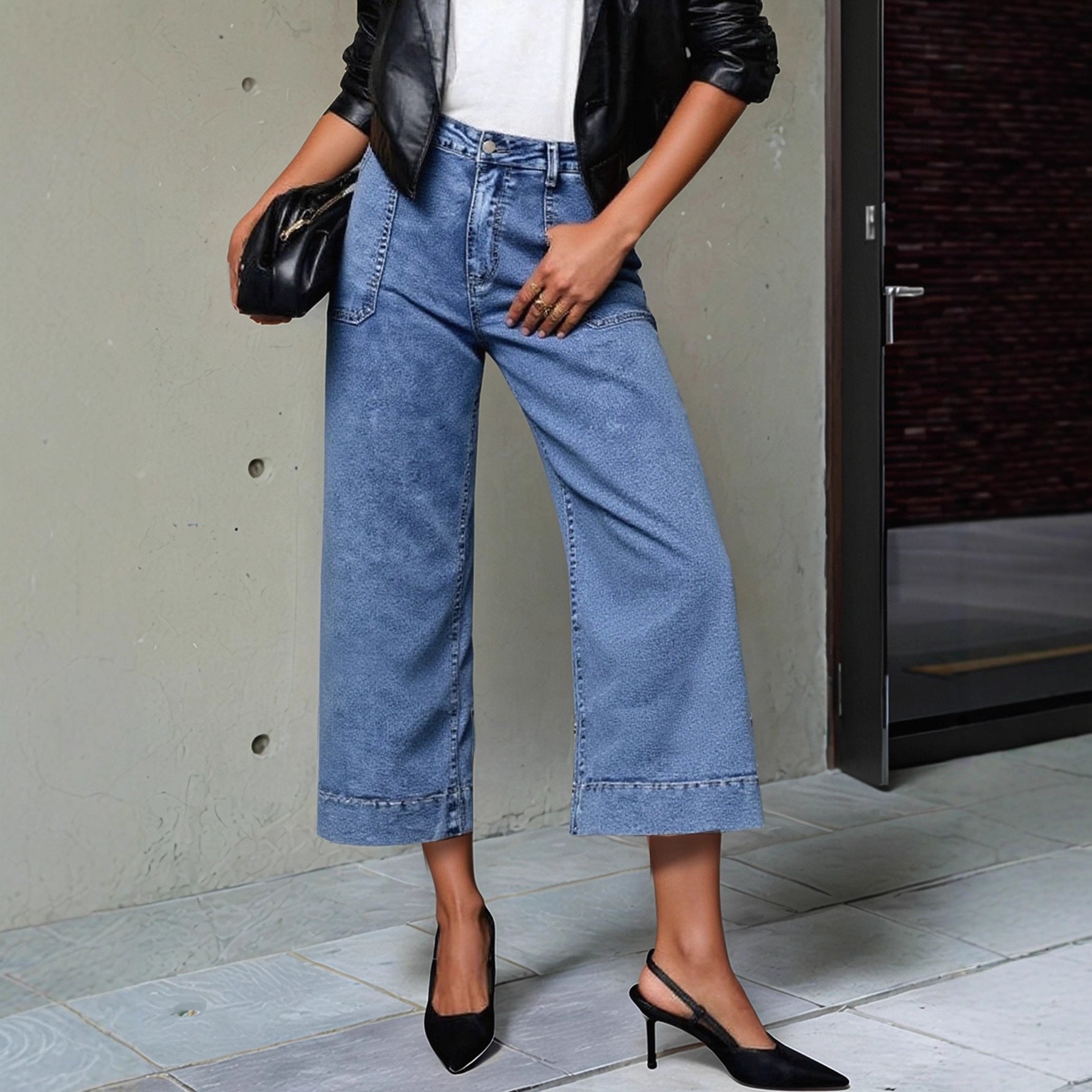 Dunkelblaue Slim-Fit-Hose