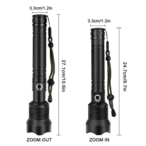 Taktische LED-Taschenlampe XHP90, wiederaufladbar