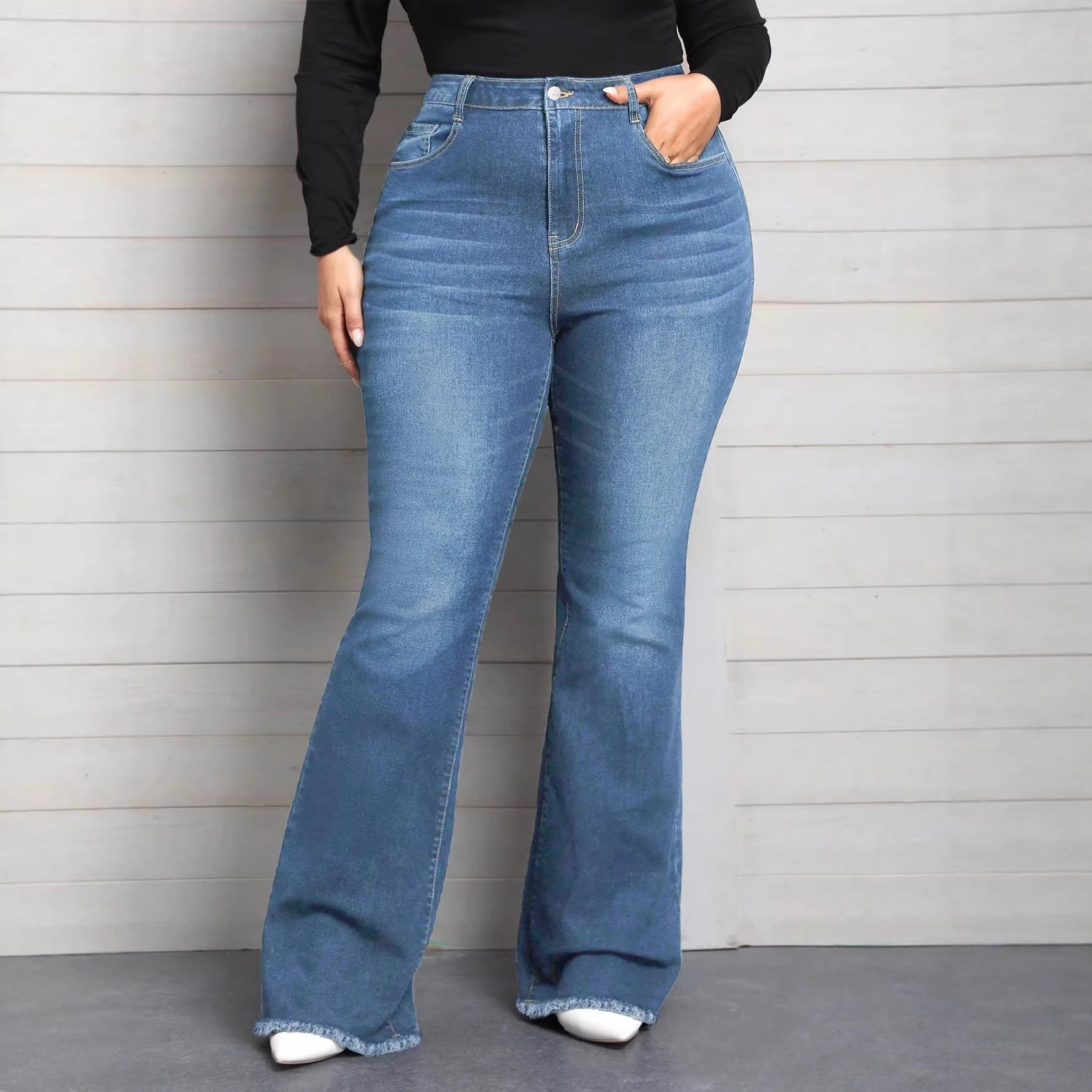 Mid-Rise Flared Jeans