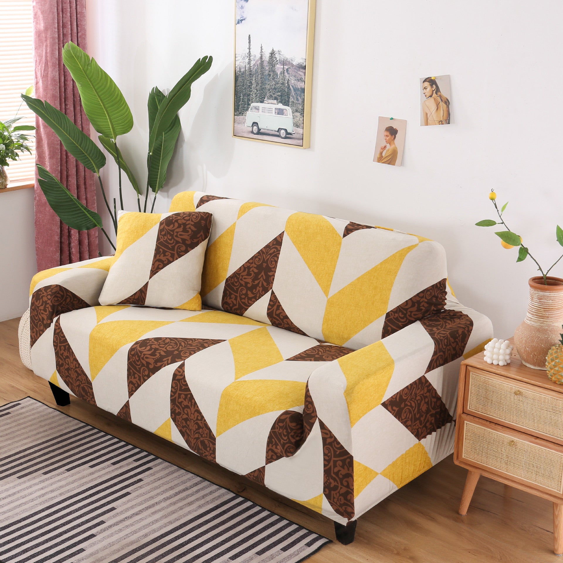 Gedruckter Multifunktioneller Strick Dehnbarer Sofa-Bett-Bezug
