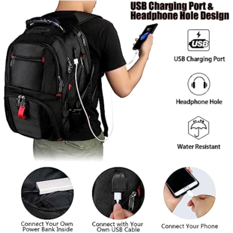 Grosses Multifunktions‑USB‑Rucksack (36‑55 L) | LuxeStyle