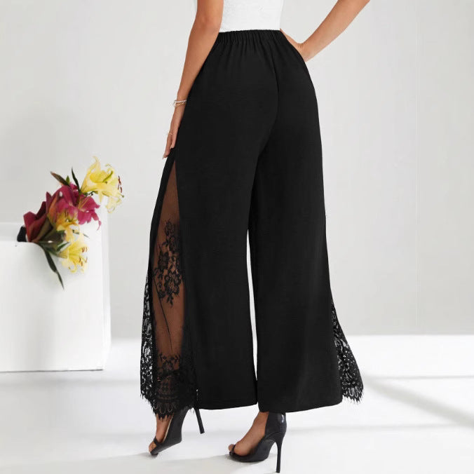 Elegante High-Waist Cropped Hose mit Spitze