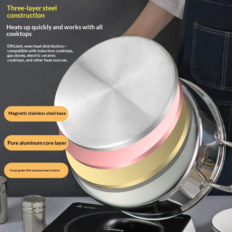 Doppelwandiger Edelstahltopf mit Deckel 28 cm – Bild 4 | LuxeStyle