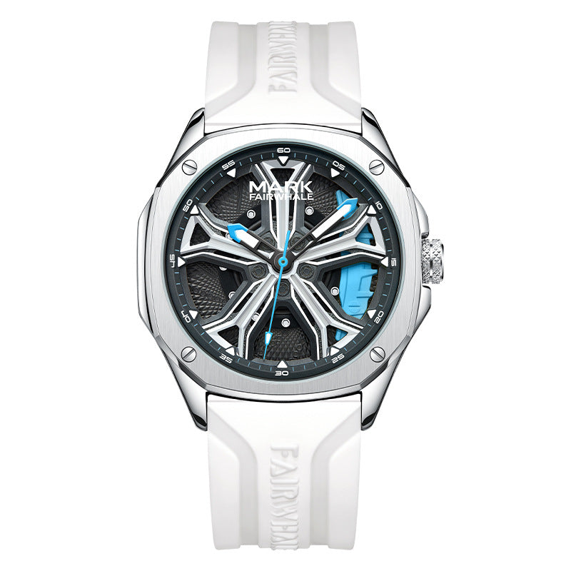 Quarzuhr mit Zifferblatt und Silikonarmband – Bild 5 | LuxeStyle