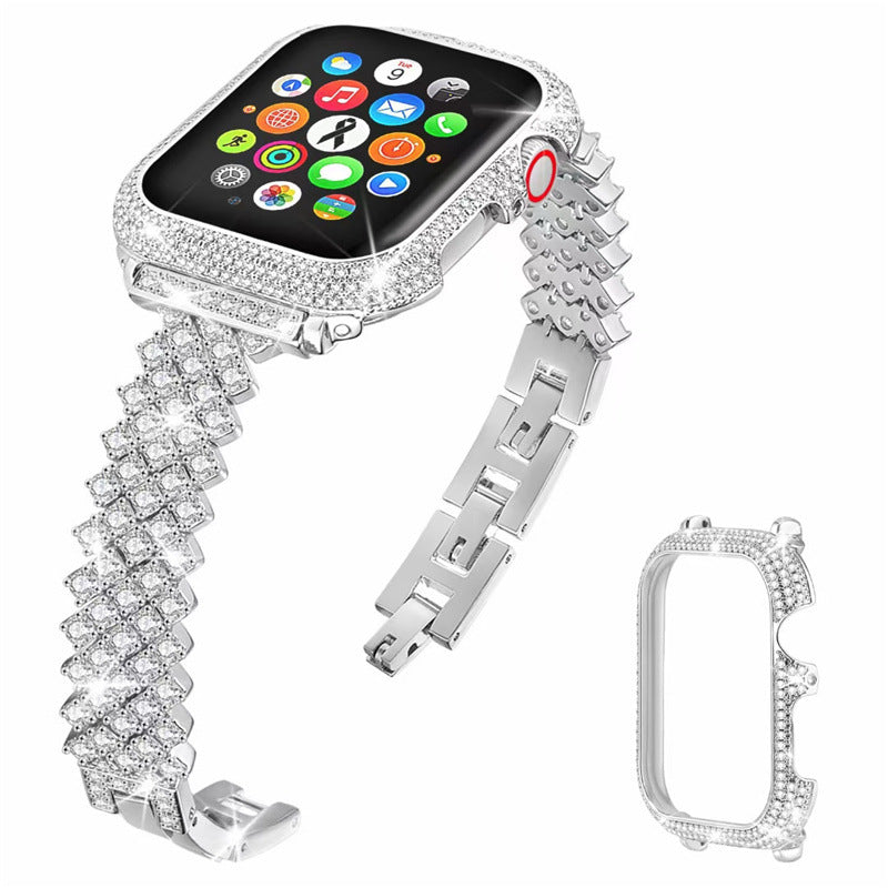 Metall-Uhrenarmband mit Strasssteinen – Bild 9 | LuxeStyle