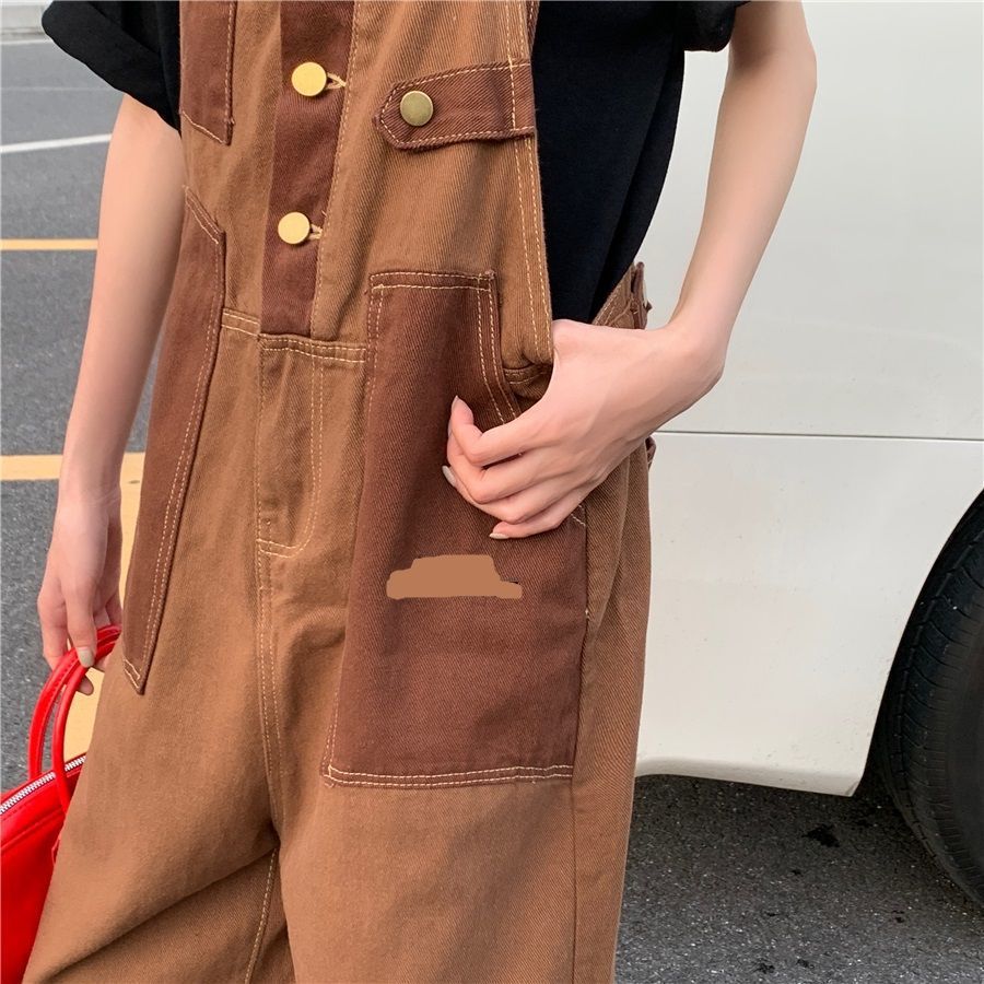 Braune Denim-Overalls